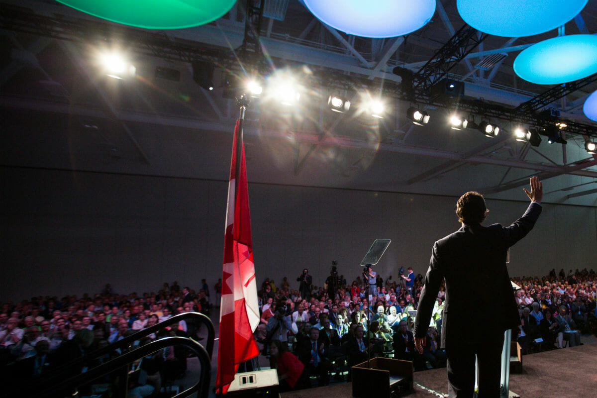 Justin s'adresse à la Fédération canadienne des municipalités à Niagara Falls. 30 mai 2014.
