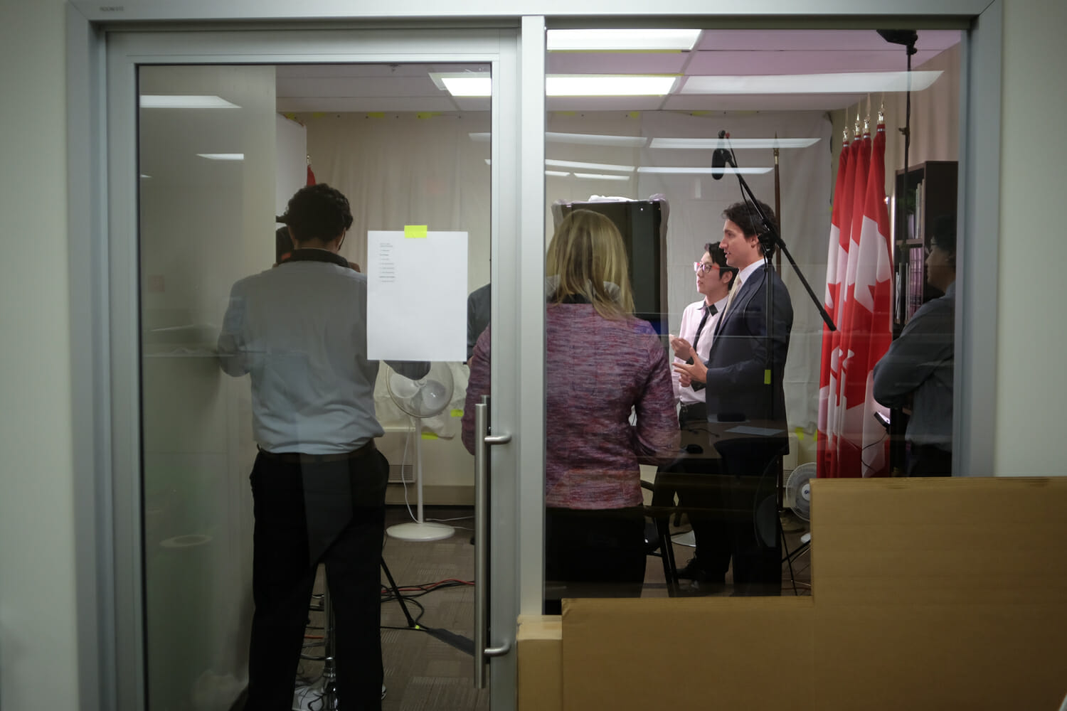 Justin tapes video greetings. Ottawa, On. June 12, 2014.